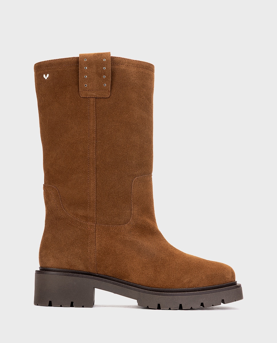 Botas de mujer de piel serraje - Martinelli - Marrón Marrón-1