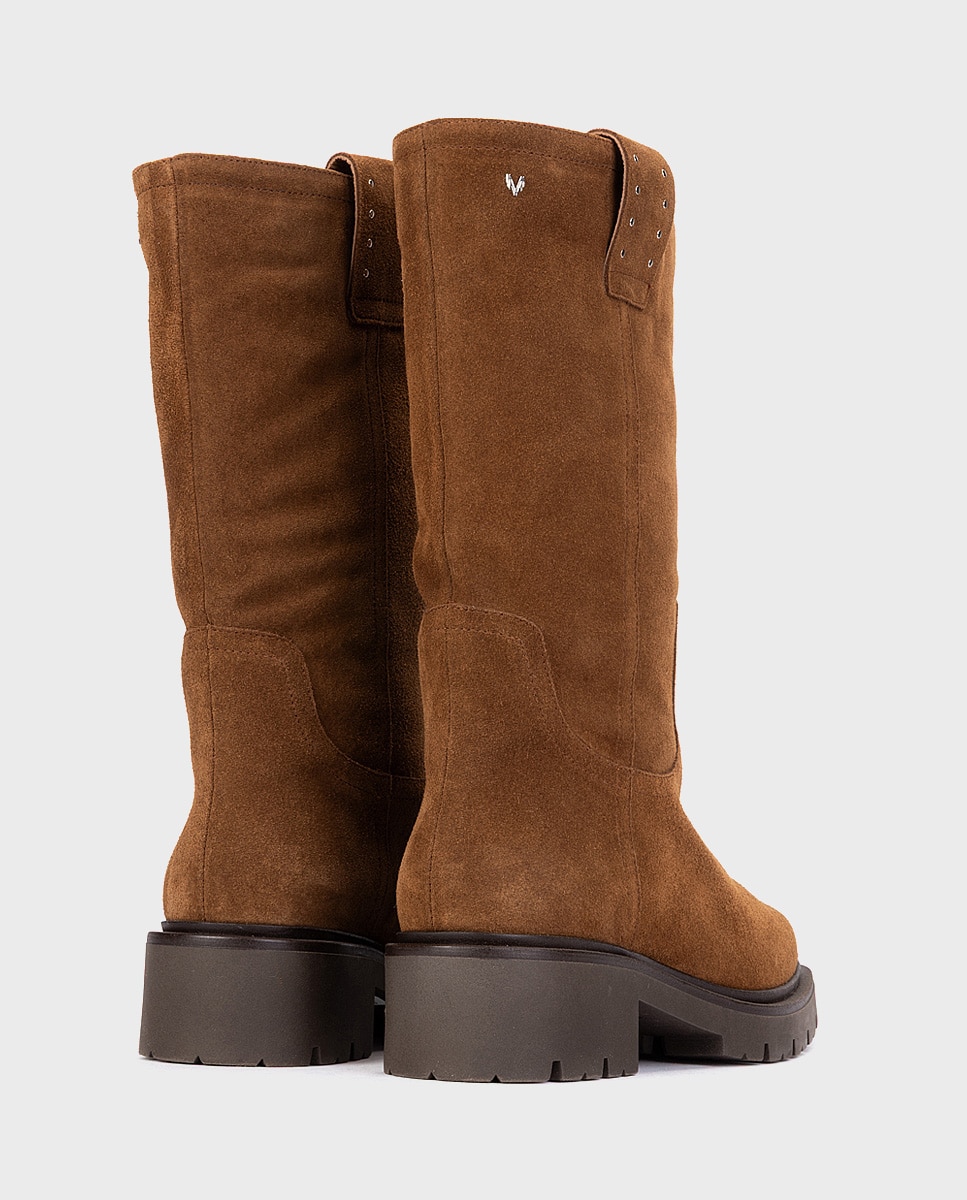 Botas de mujer de piel serraje - Martinelli - Marrón Marrón-2