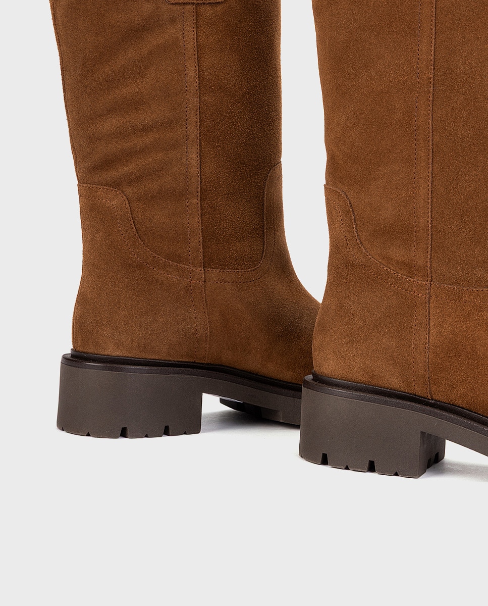 Botas de mujer de piel serraje - Martinelli - Marrón Marrón-4