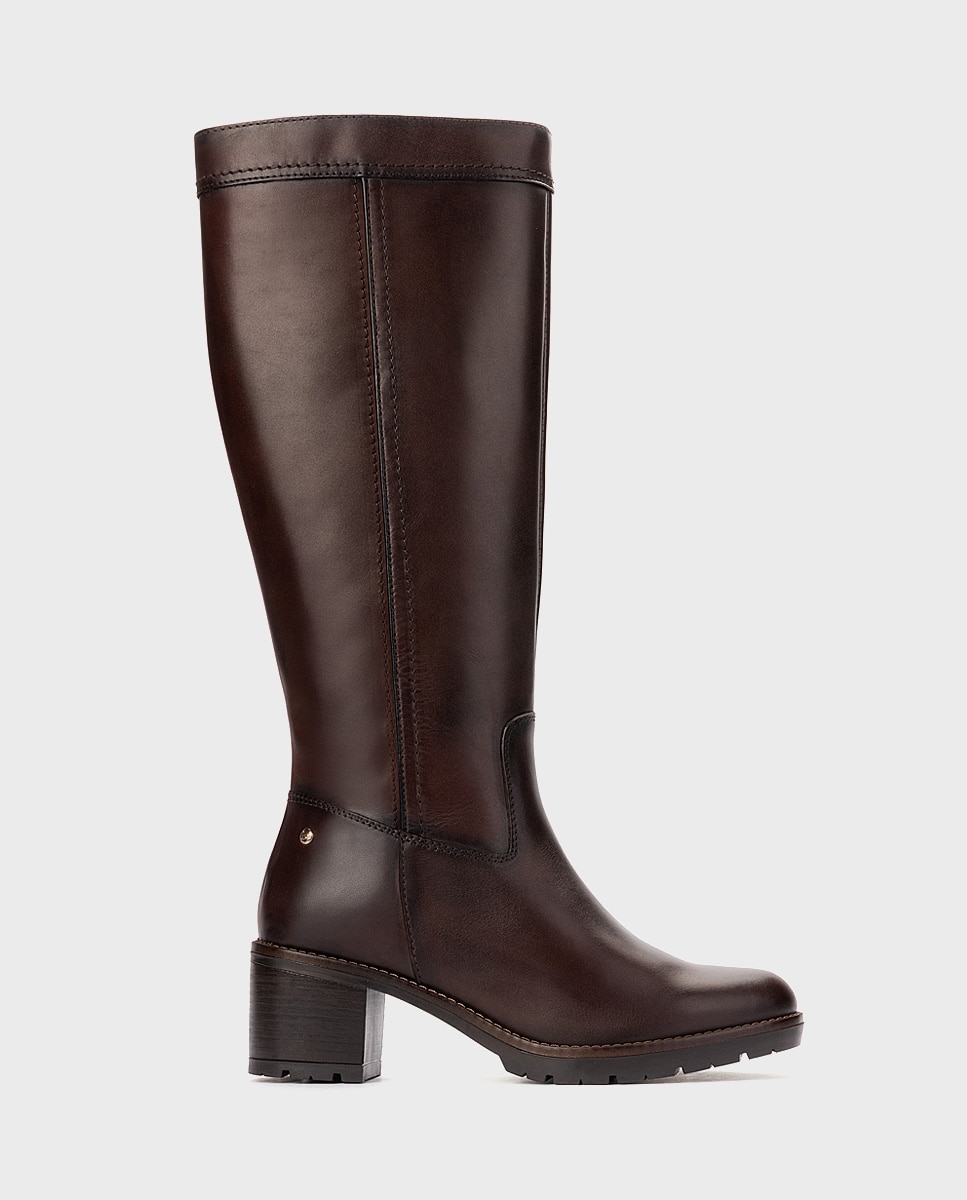 Botas de mujer de piel con cremallera - Pikolinos - Marrón oscuro Marrón oscuro-1