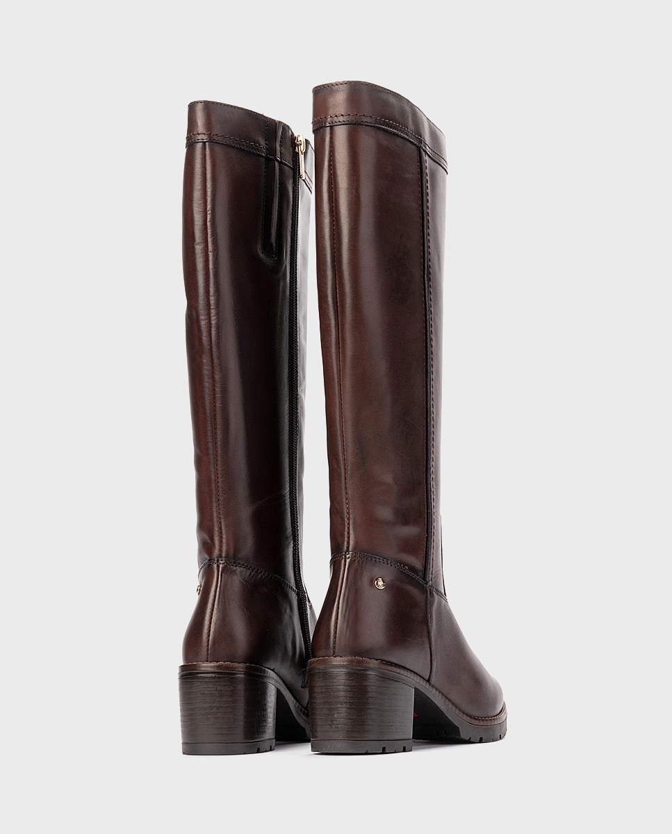 Botas de mujer de piel con cremallera - Pikolinos - Marrón oscuro Marrón oscuro-2