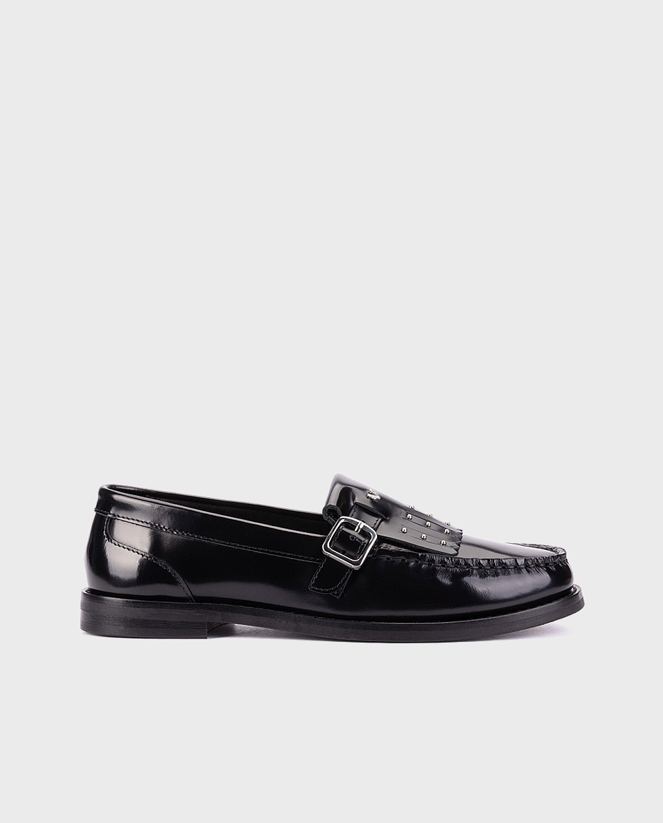 Imagen 0 de Mocasín de piel para mujer Negro