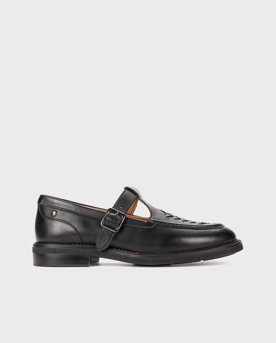 Imagen 0 de Mocasines de mujer de piel con suela extraligera Negro