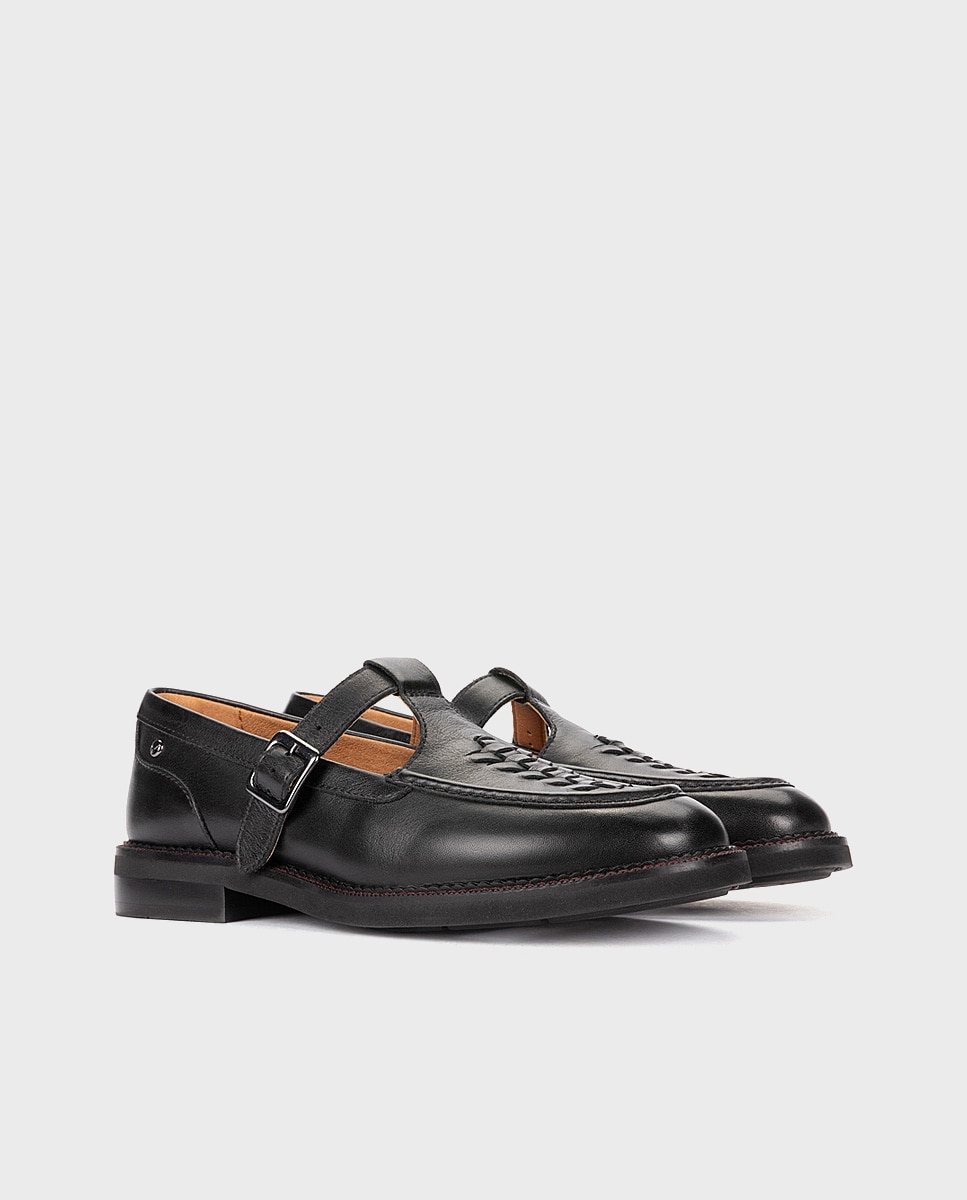 Imagen 3 de Mocasines de mujer de piel con suela extraligera - Pikolinos - Negro Negro