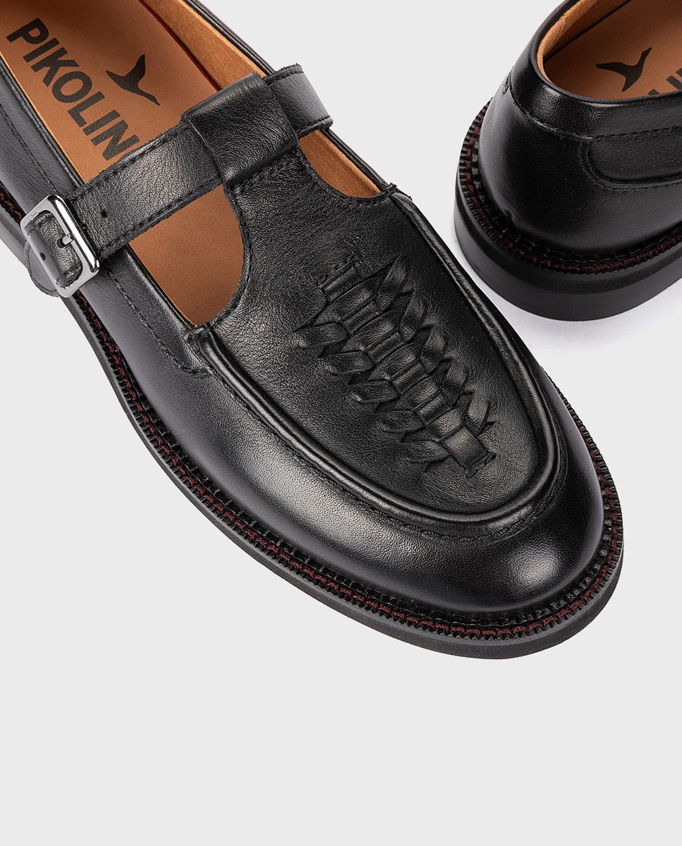 Imagen 4 de Mocasines de mujer de piel con suela extraligera - Pikolinos - Negro Negro