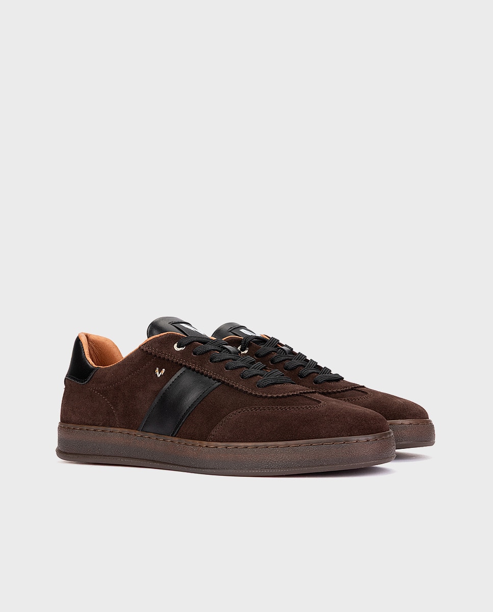 Zapatillas de hombre de piel con cordones en color - Martinelli - Marrón oscuro Marrón oscuro-3