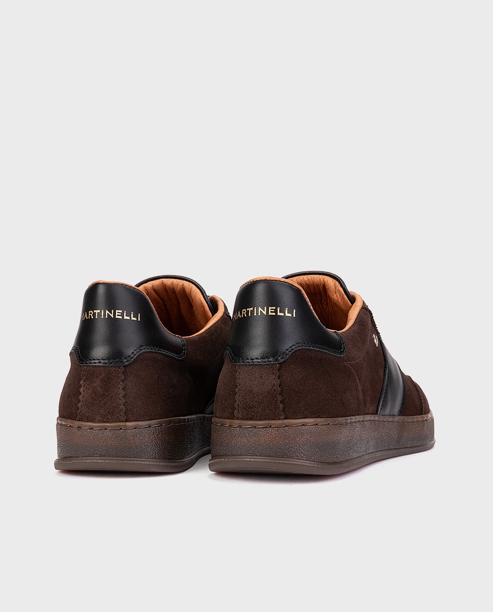 Zapatillas de hombre de piel con cordones en color - Martinelli - Marrón oscuro Marrón oscuro-2