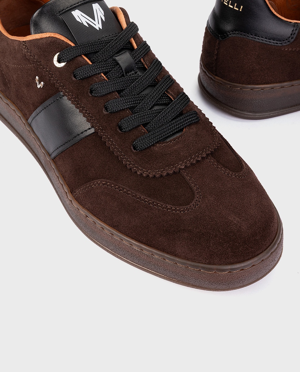 Zapatillas de hombre de piel con cordones en color - Martinelli - Marrón oscuro Marrón oscuro-4