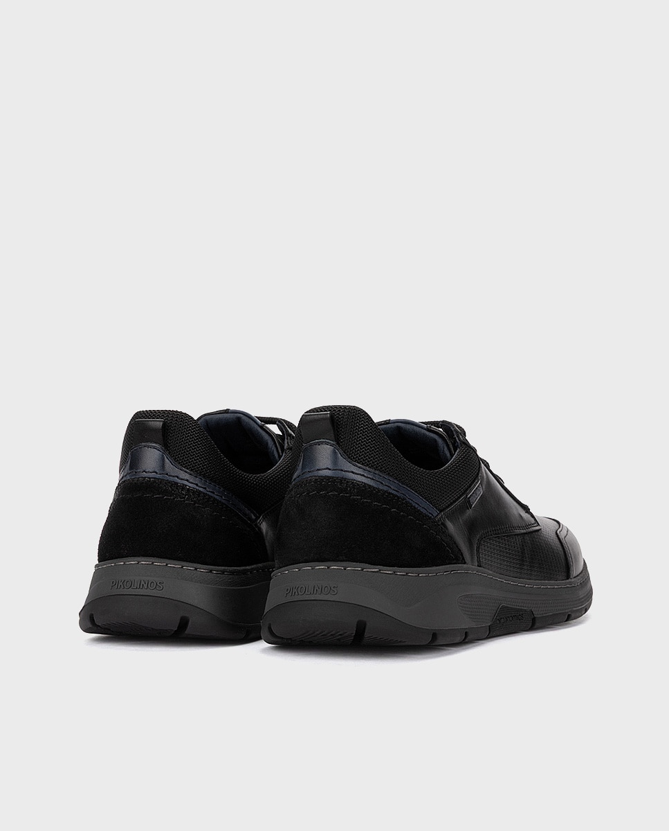 Imagen 2 de Zapatos de cordones de hombre de piel con plantilla acolchada memory foam y suela extraligera - Pikolinos - Negro Negro