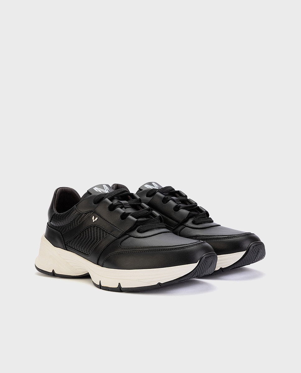 Zapatillas de hombre de piel con suela extraligera en color - Martinelli - Negro Negro-3