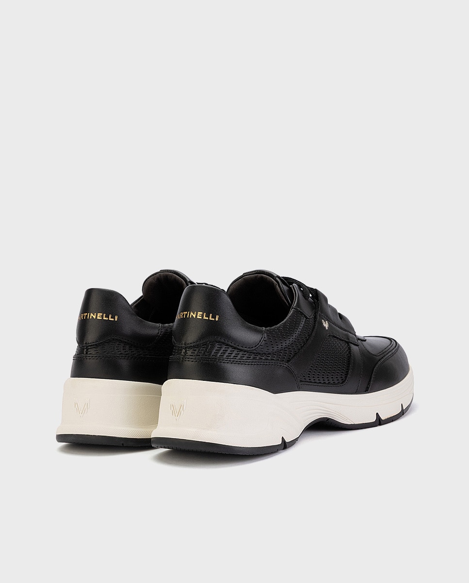 Zapatillas de hombre de piel con suela extraligera en color - Martinelli - Negro Negro-2