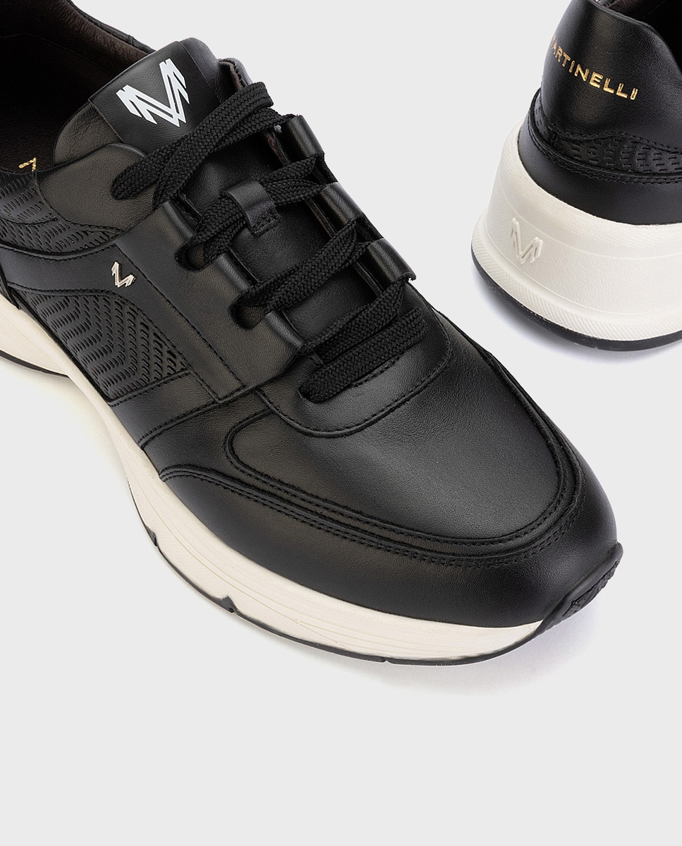 Zapatillas de hombre de piel con suela extraligera en color - Martinelli - Negro Negro-4