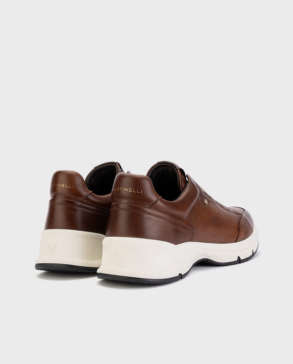 Zapatillas de hombre de piel con suela extraligera en color - Martinelli - Marrón oscuro Marrón oscuro-2