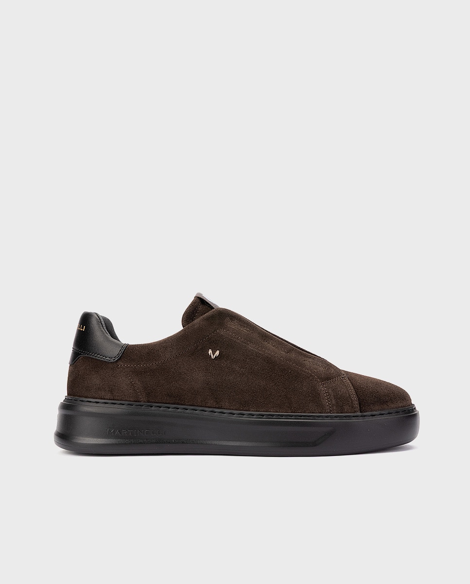 Zapatillas de hombre de piel con suela extraligera en color - Martinelli - Marrón oscuro Marrón oscuro-1