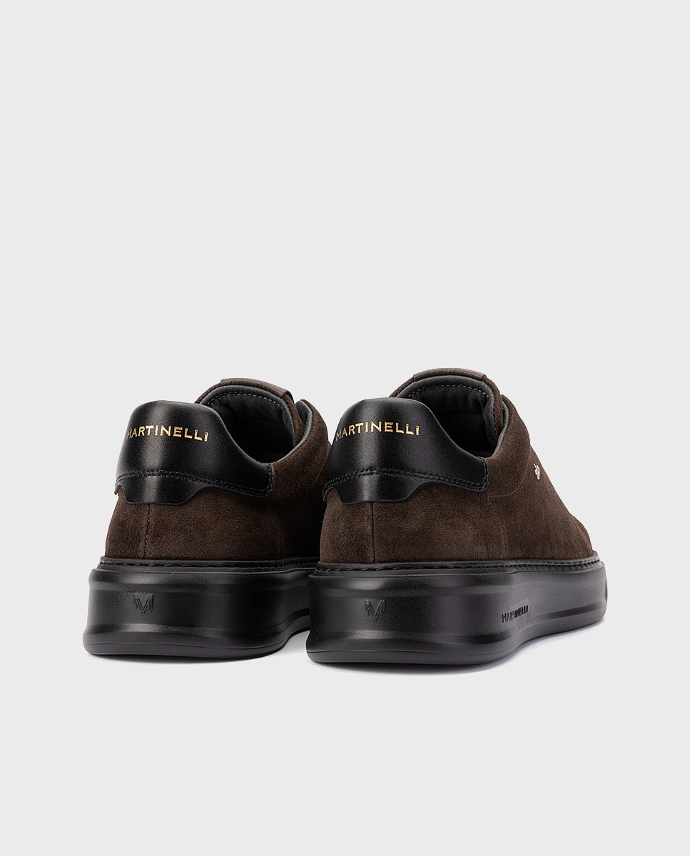 Zapatillas de hombre de piel con suela extraligera en color - Martinelli - Marrón oscuro Marrón oscuro-2