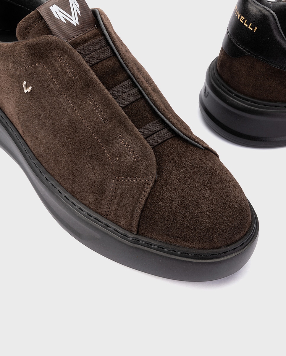 Zapatillas de hombre de piel con suela extraligera en color - Martinelli - Marrón oscuro Marrón oscuro-4
