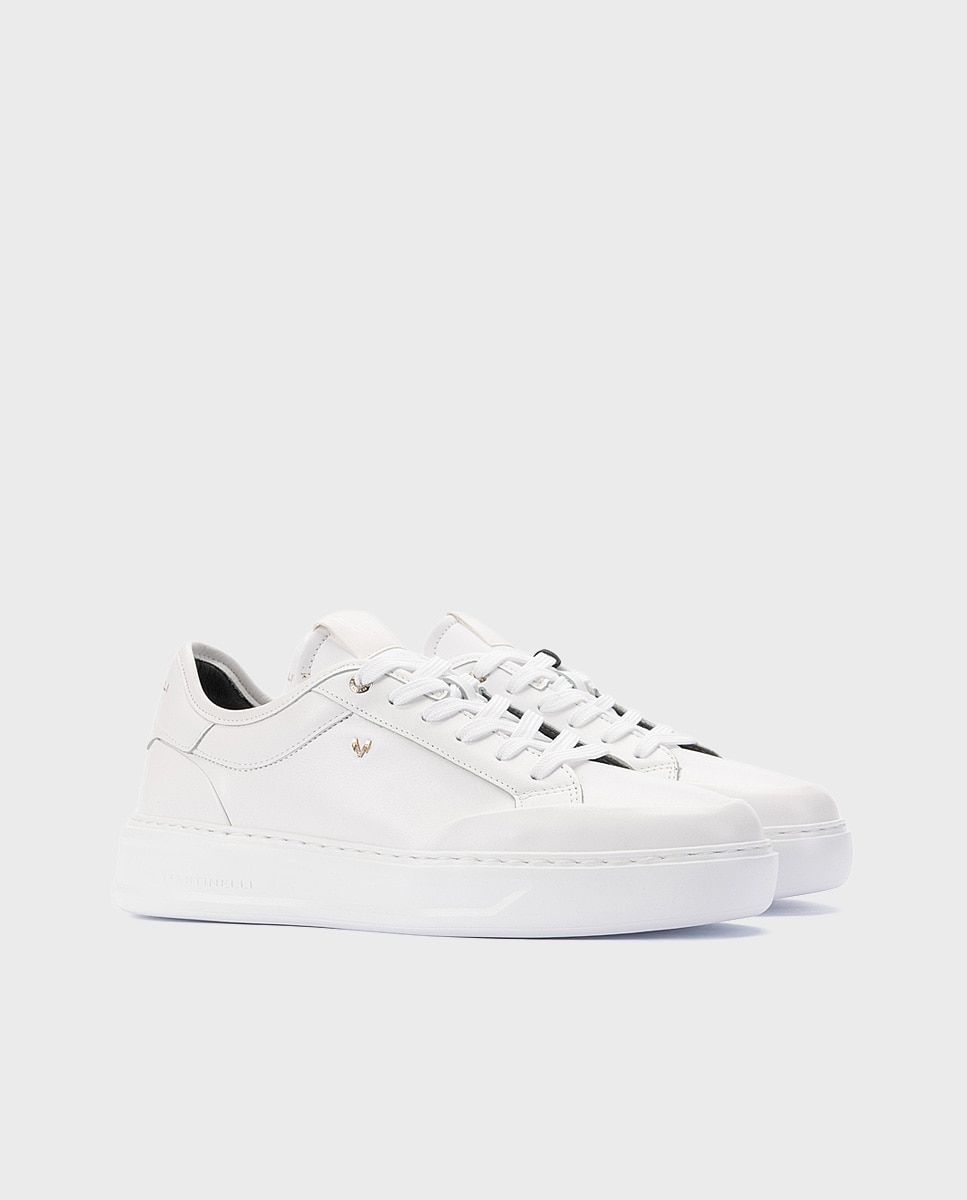 Imagen 3 de Zapatillas de hombre de piel con suela extraligera en color - Martinelli - Blanco Blanco