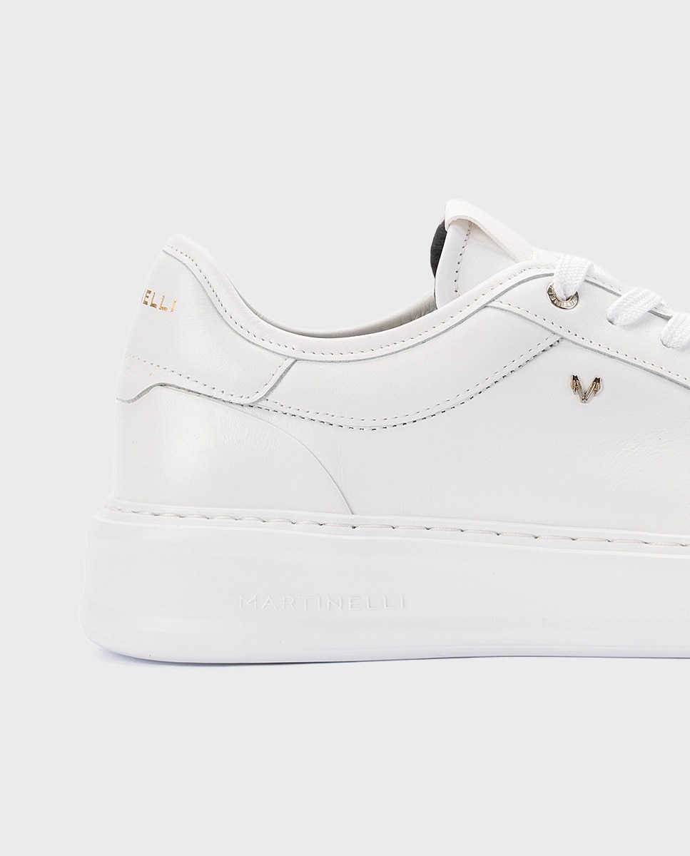 Imagen 4 de Zapatillas de hombre de piel con suela extraligera en color - Martinelli - Blanco Blanco