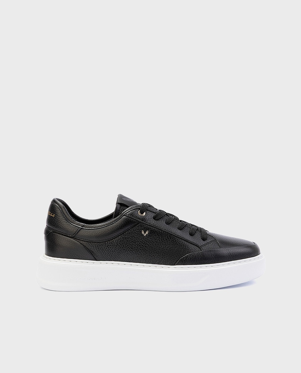 Zapatillas de hombre de piel con cordones - Martinelli - Negro Negro-1