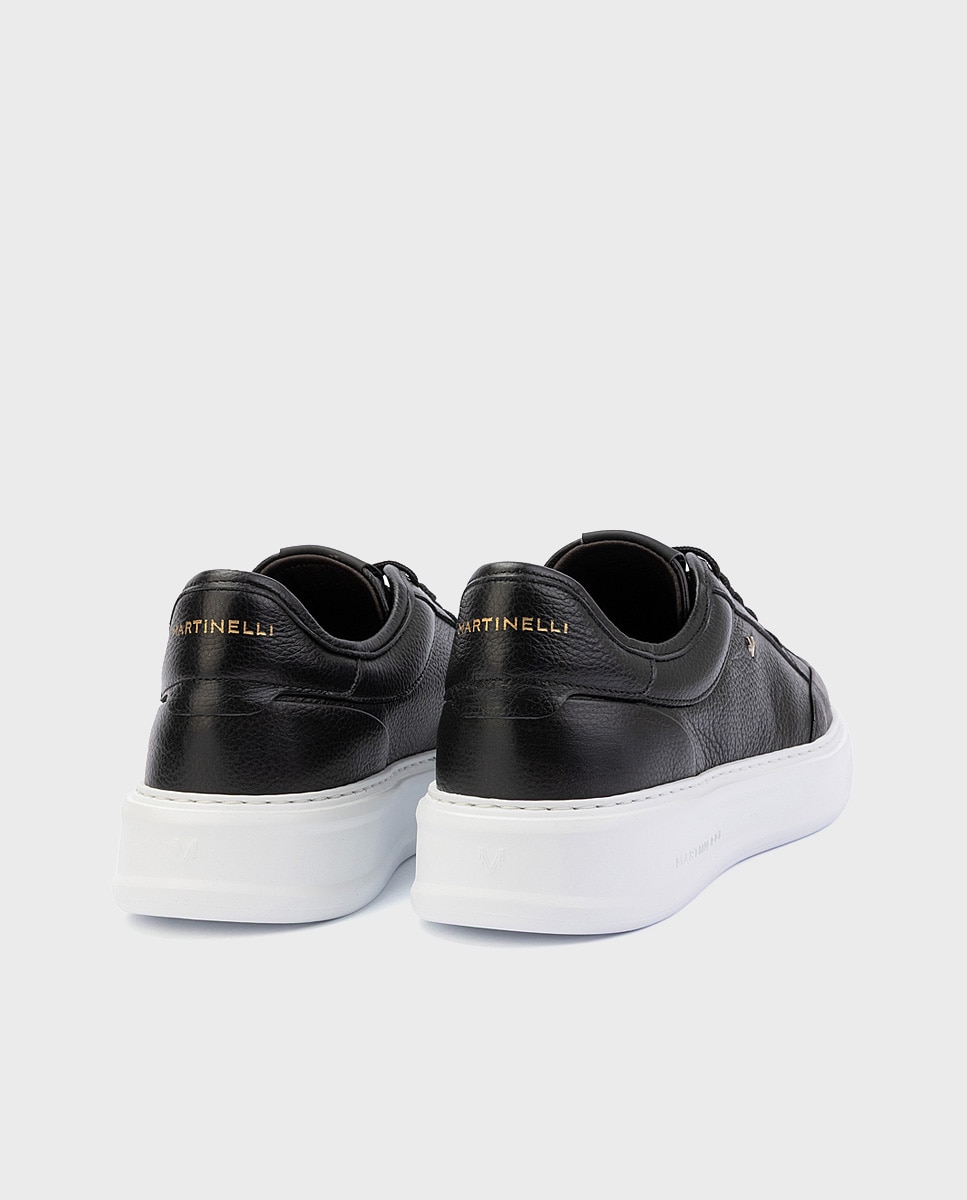 Zapatillas de hombre de piel con cordones - Martinelli - Negro Negro-2