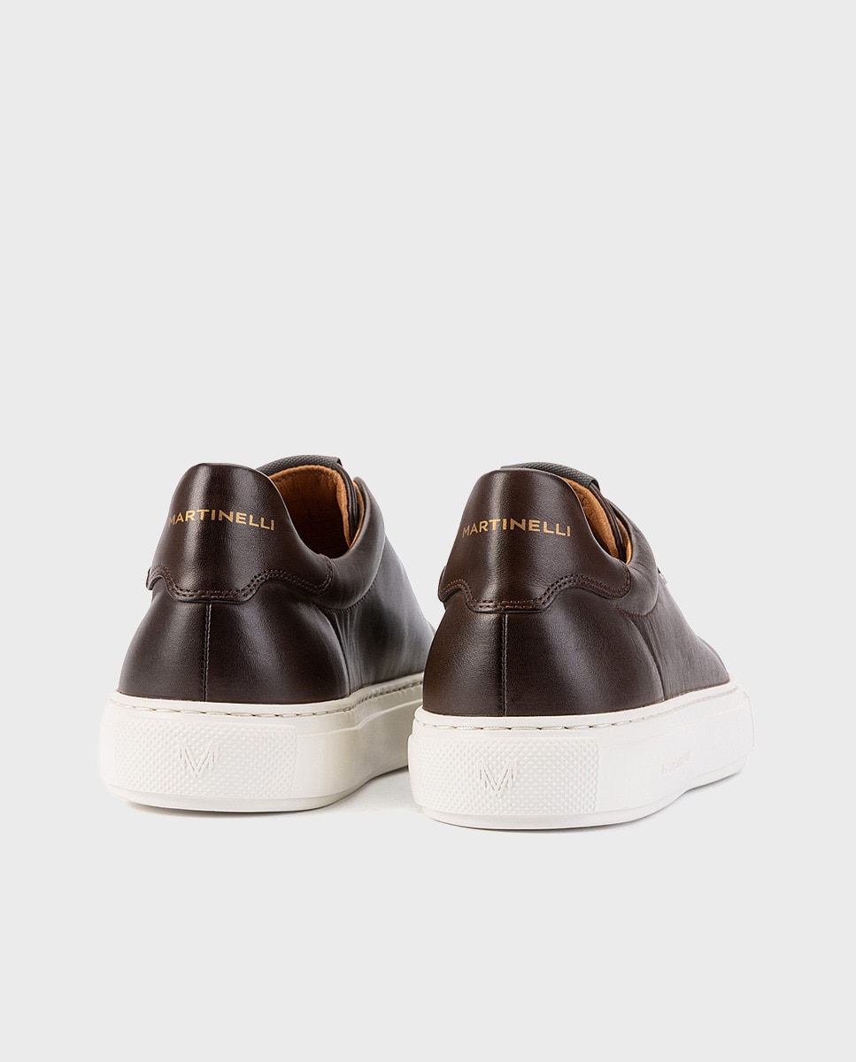 Zapatillas de hombre de piel con suela extraligera - Martinelli - Marrón oscuro Marrón oscuro-2
