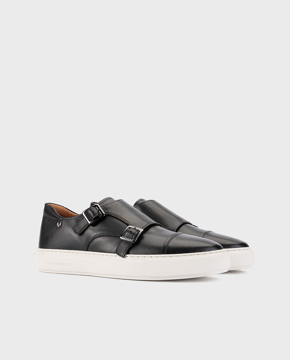 Zapatillas de hombre de piel con suela extraligera - Martinelli - Negro Negro-3