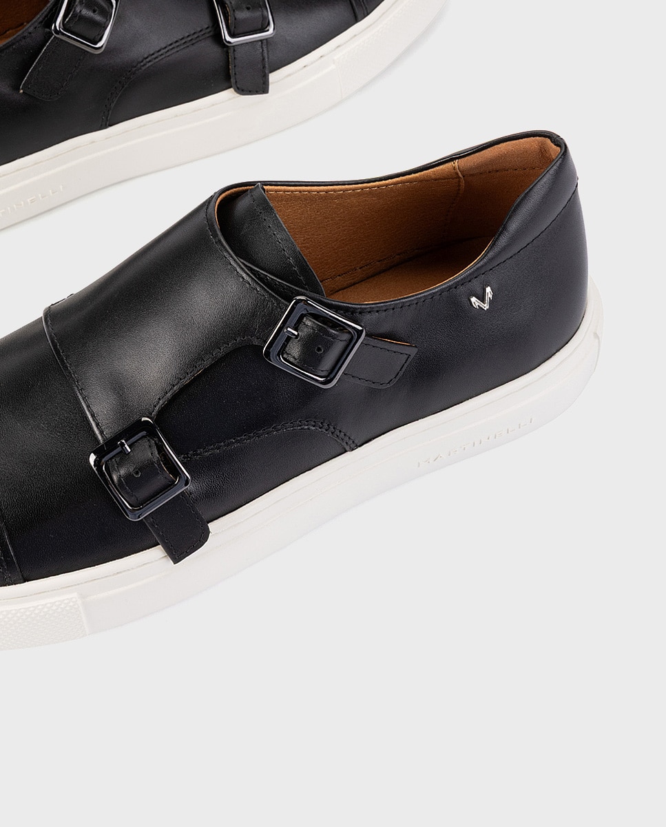 Zapatillas de hombre de piel con suela extraligera - Martinelli - Negro Negro-4