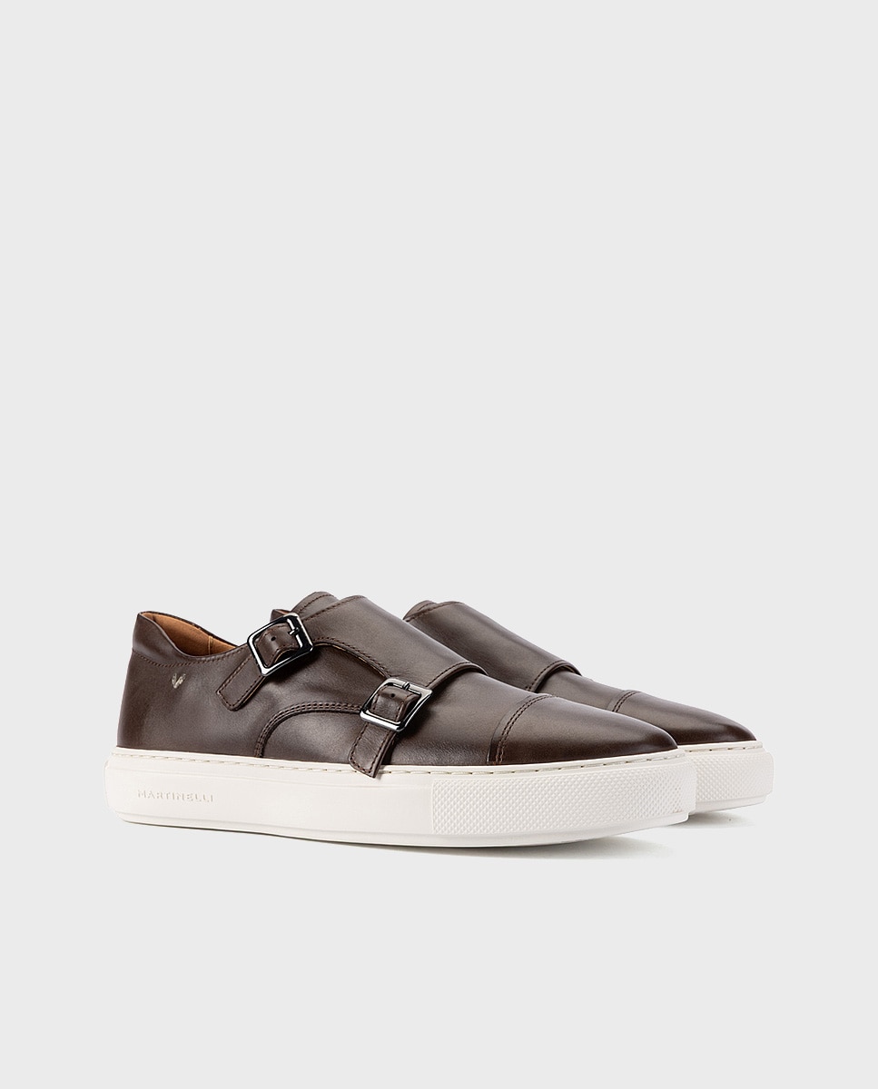 Zapatillas de hombre de piel con suela extraligera - Martinelli - Marrón oscuro Marrón oscuro-3