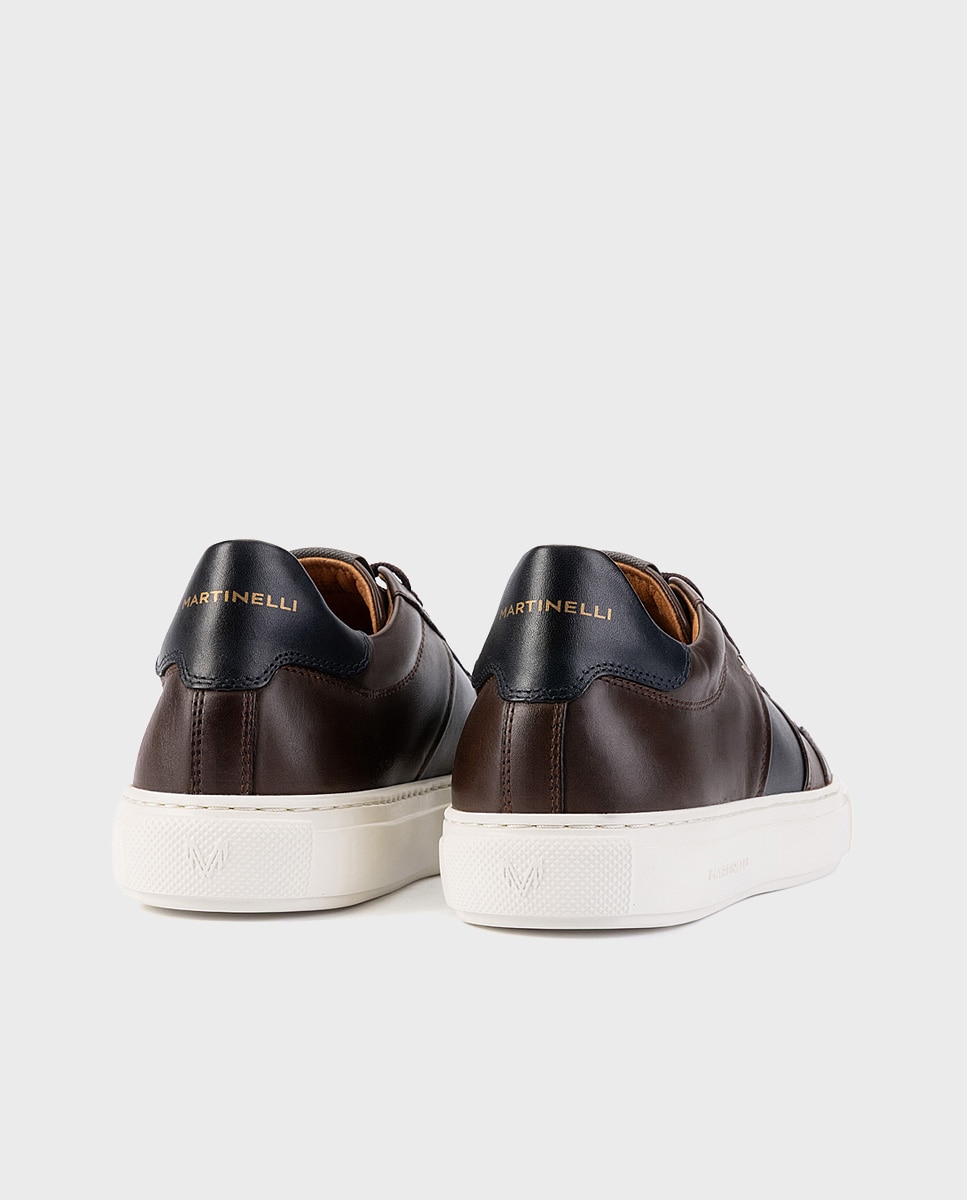 Imagen 2 de Zapatillas de hombre de piel con suela extraligera - Martinelli - Marrón oscuro Marrón oscuro