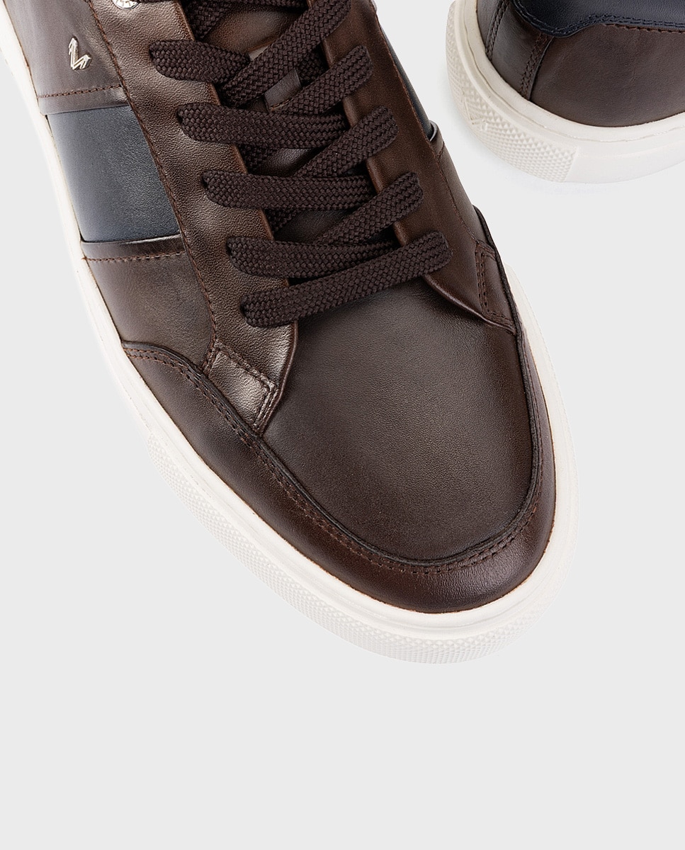 Imagen 4 de Zapatillas de hombre de piel con suela extraligera - Martinelli - Marrón oscuro Marrón oscuro