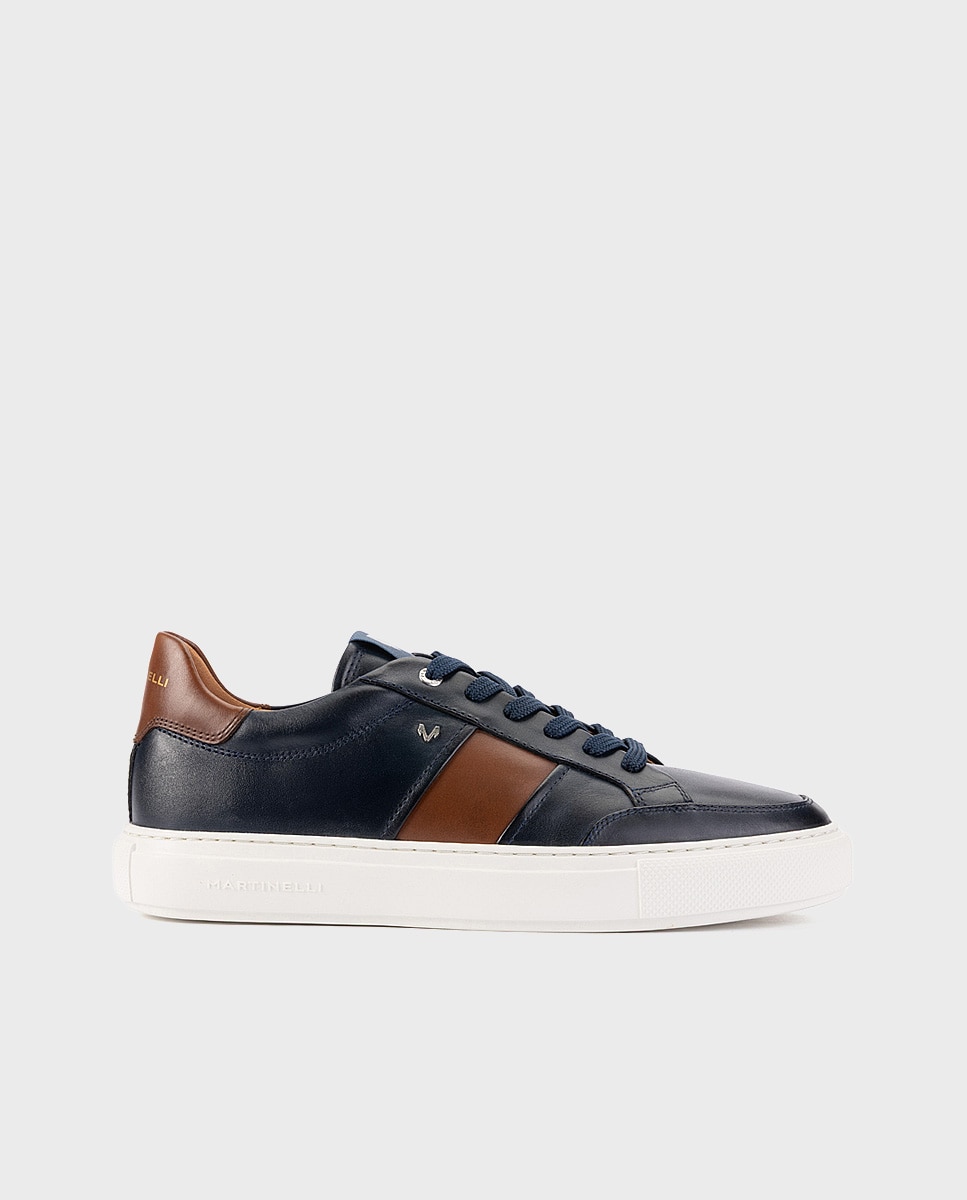 Imagen 0 de Zapatillas de hombre de piel con suela extraligera Azul