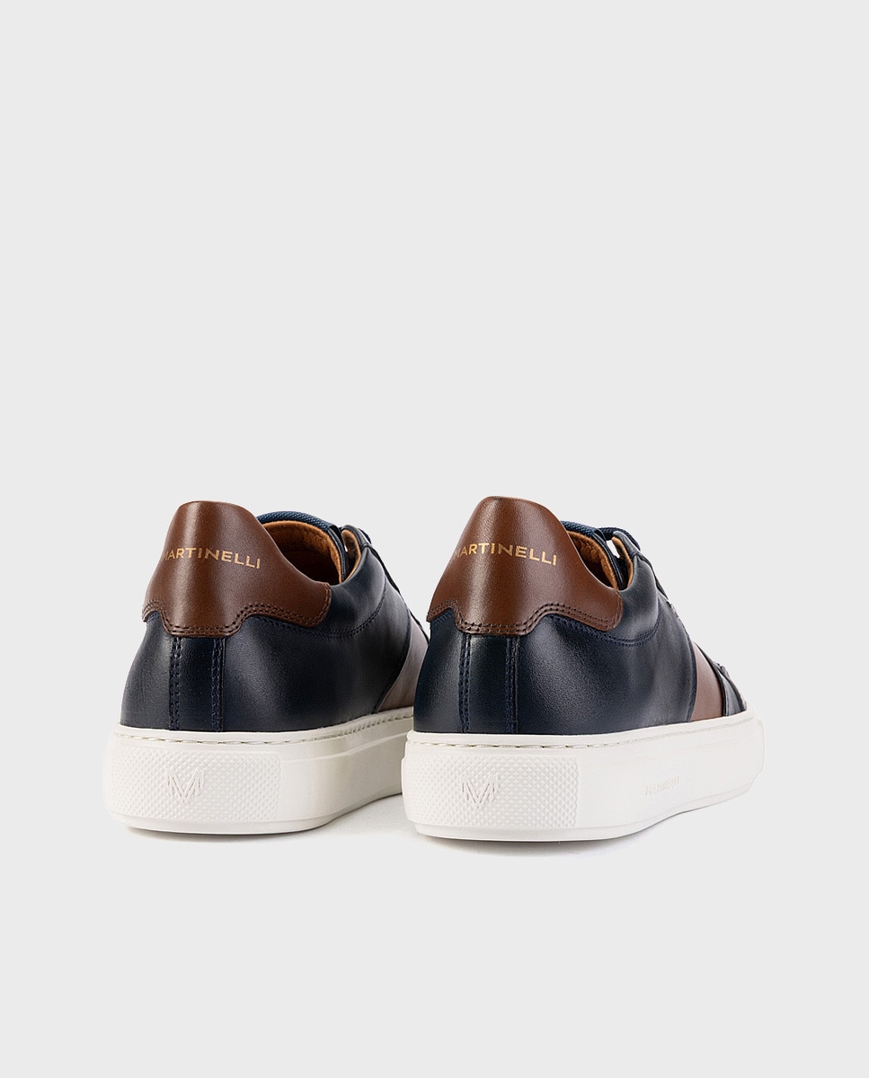 Imagen 2 de Zapatillas de hombre de piel con suela extraligera - Martinelli - Azul Azul