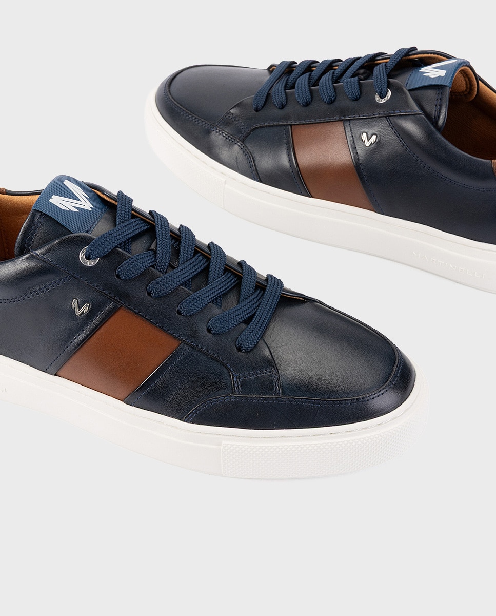 Imagen 4 de Zapatillas de hombre de piel con suela extraligera - Martinelli - Azul Azul