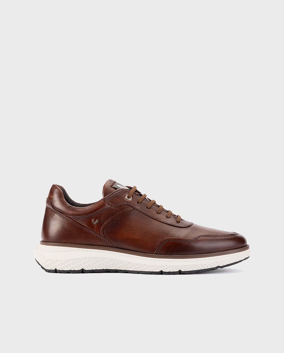 Imagen 1 de Zapatillas de hombre de piel con suela extraligera - Martinelli - Marrón oscuro Marrón oscuro