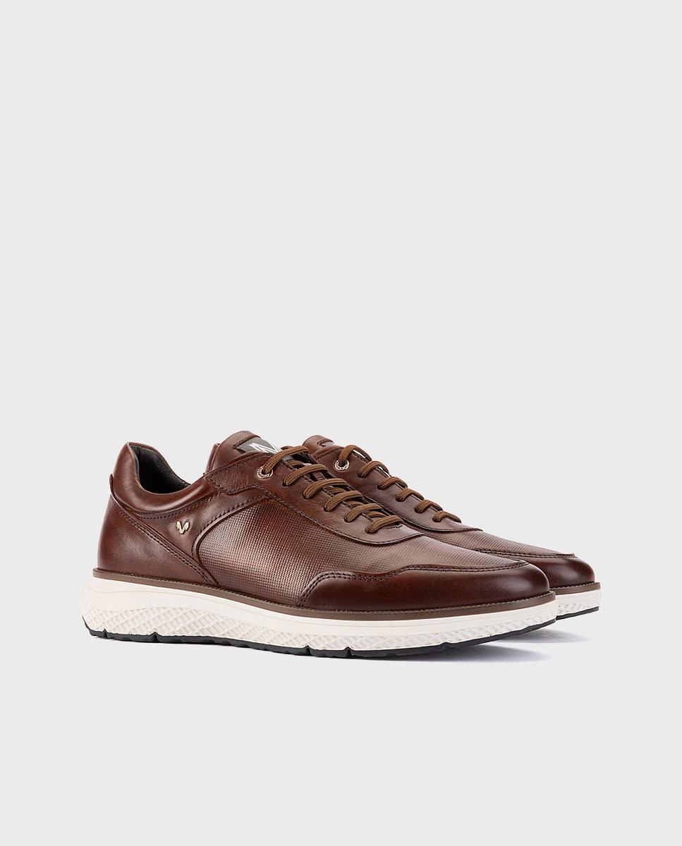 Imagen 3 de Zapatillas de hombre de piel con suela extraligera - Martinelli - Marrón oscuro Marrón oscuro