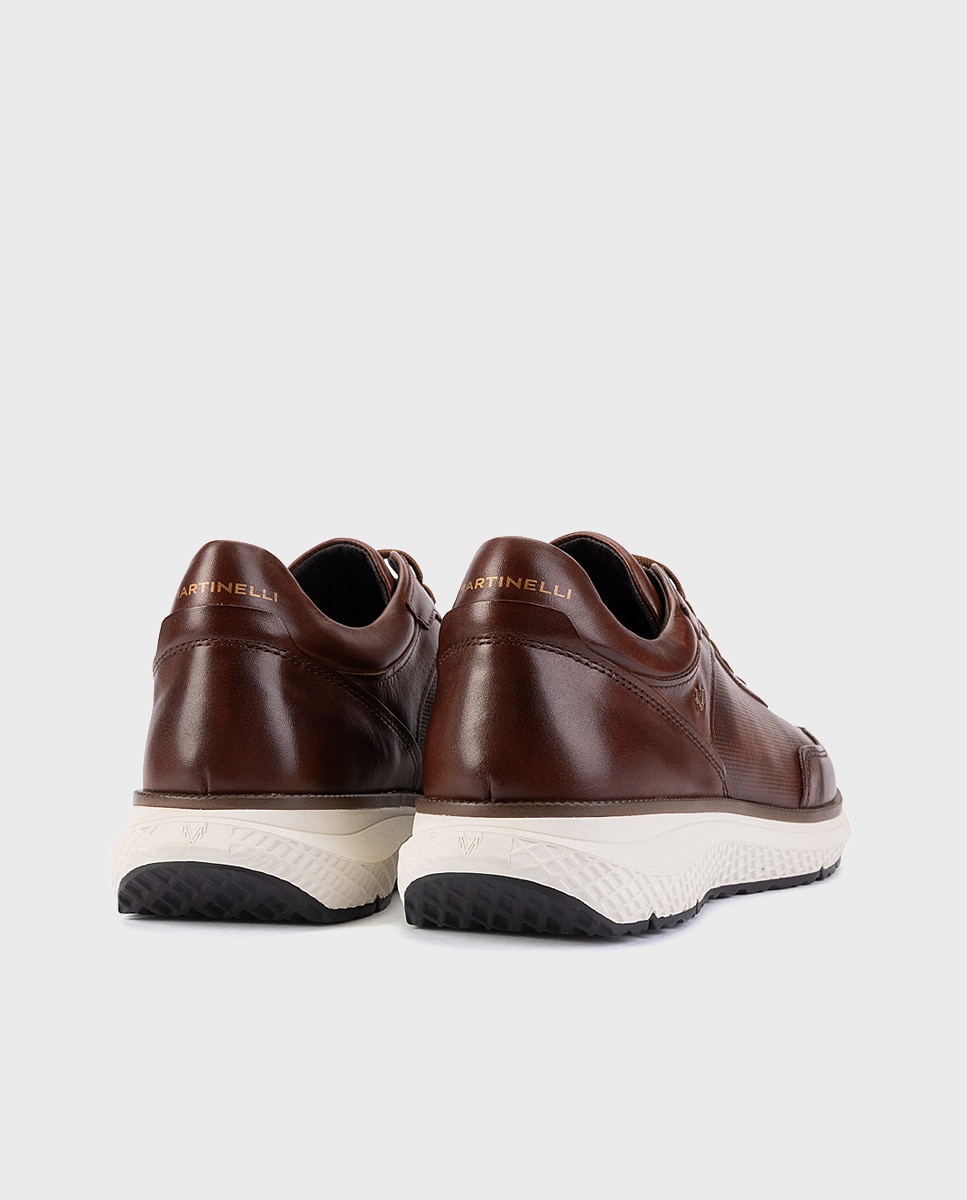 Imagen 2 de Zapatillas de hombre de piel con suela extraligera - Martinelli - Marrón oscuro Marrón oscuro