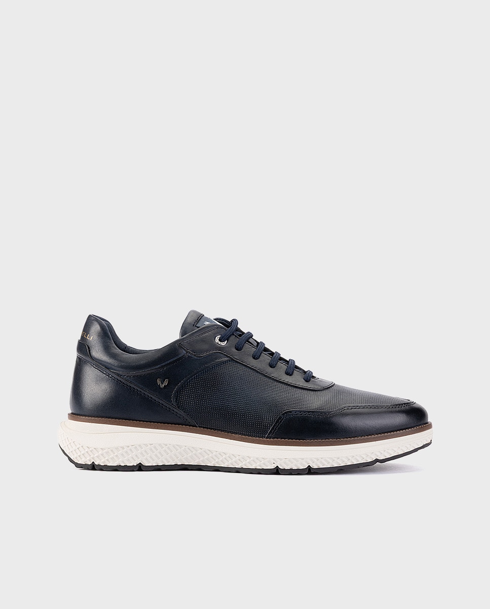 Imagen 0 de Zapatillas de hombre de piel con suela extraligera Azul