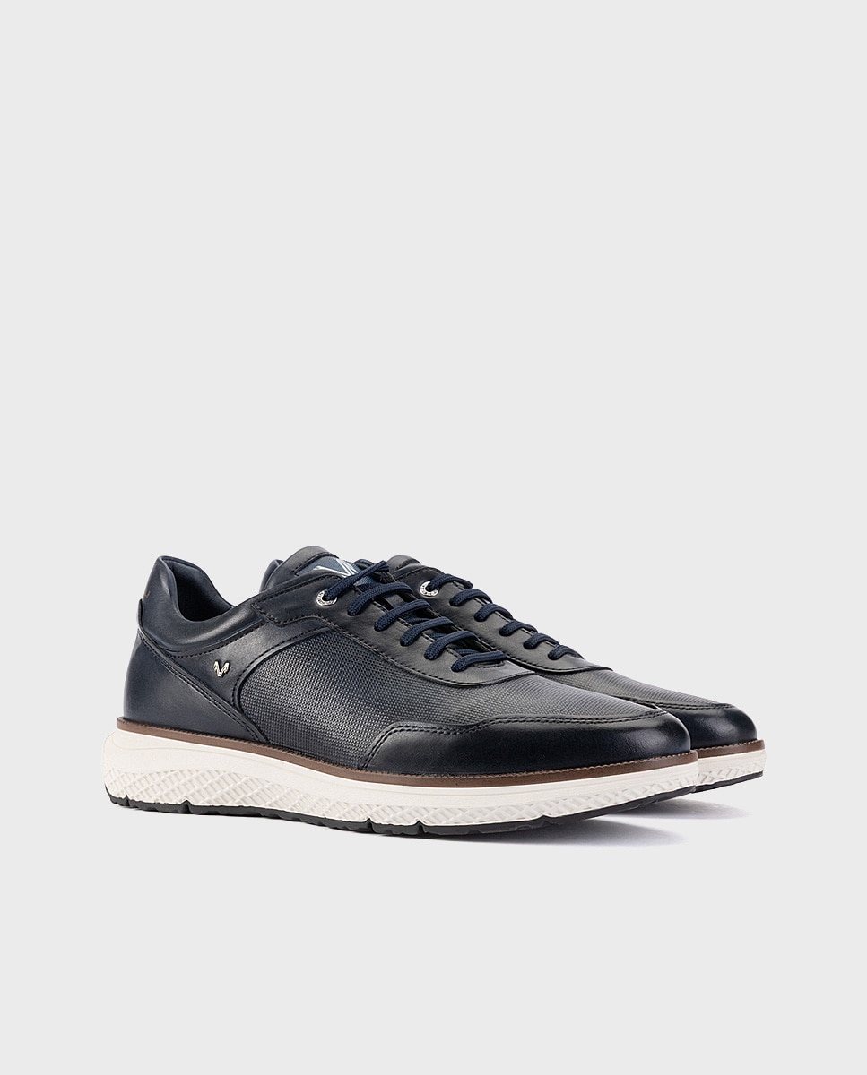 Imagen 3 de Zapatillas de hombre de piel con suela extraligera - Martinelli - Azul Azul