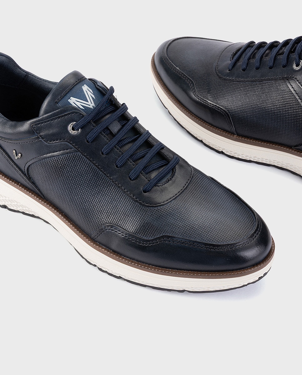 Imagen 4 de Zapatillas de hombre de piel con suela extraligera - Martinelli - Azul Azul