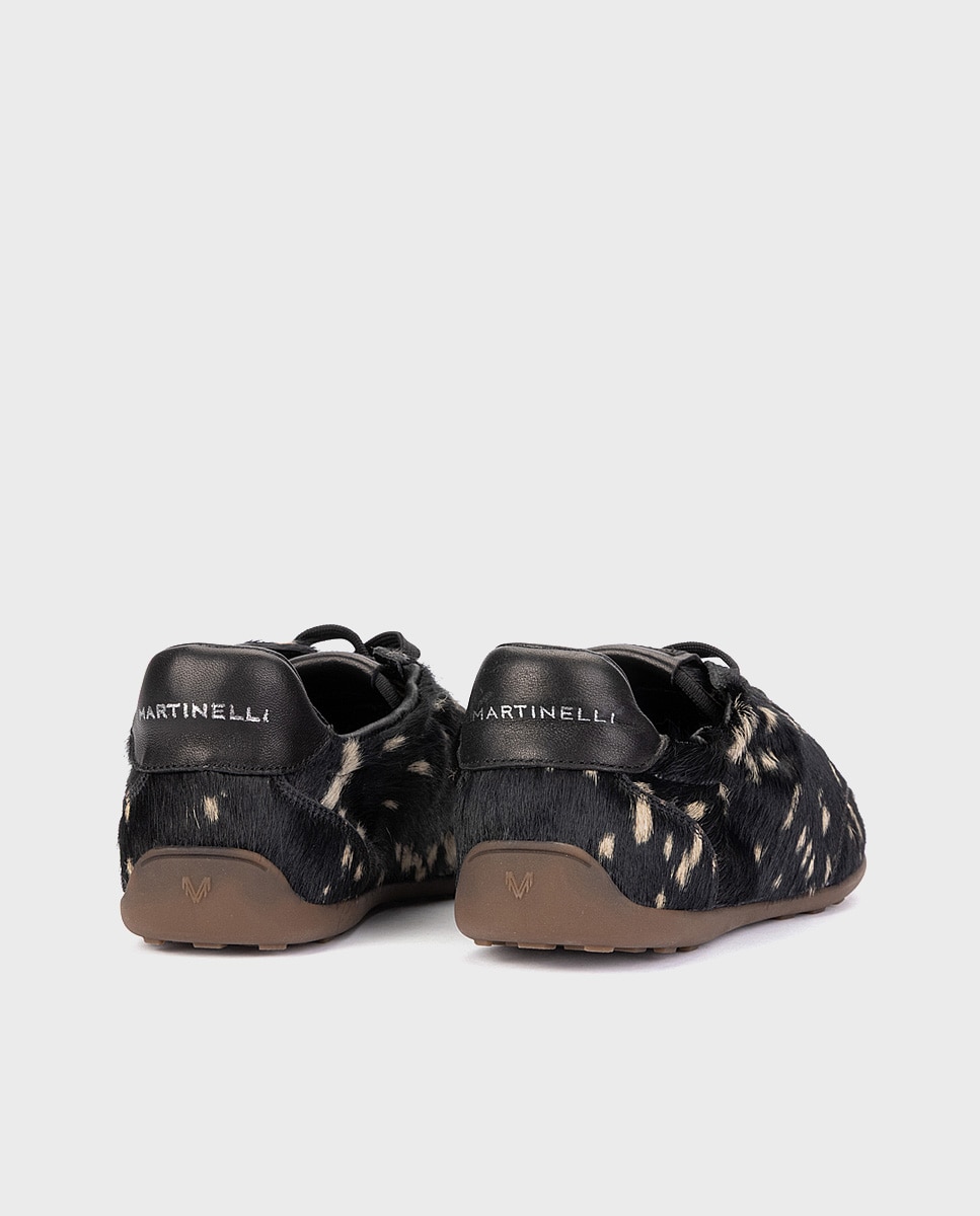 Zapatillas de mujer de piel con cordones en color - Martinelli - Negro Negro-2