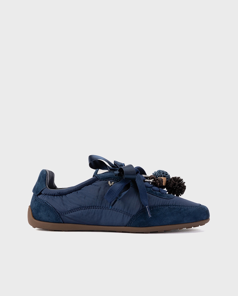 Zapatillas de mujer de piel con cordones - Martinelli - Azul Azul-1