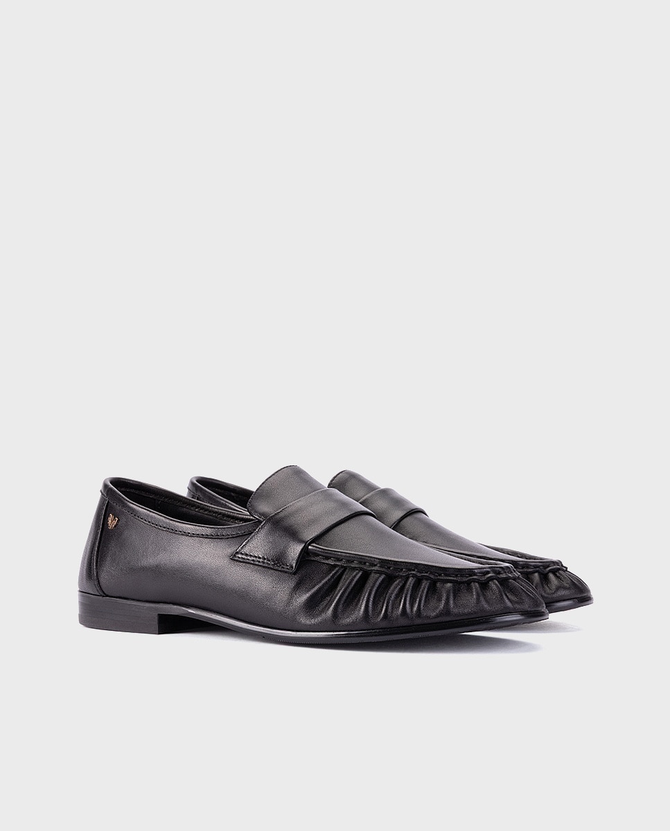Mocasines de mujer de piel con plantilla acolchada en color - Martinelli - Negro Negro-3
