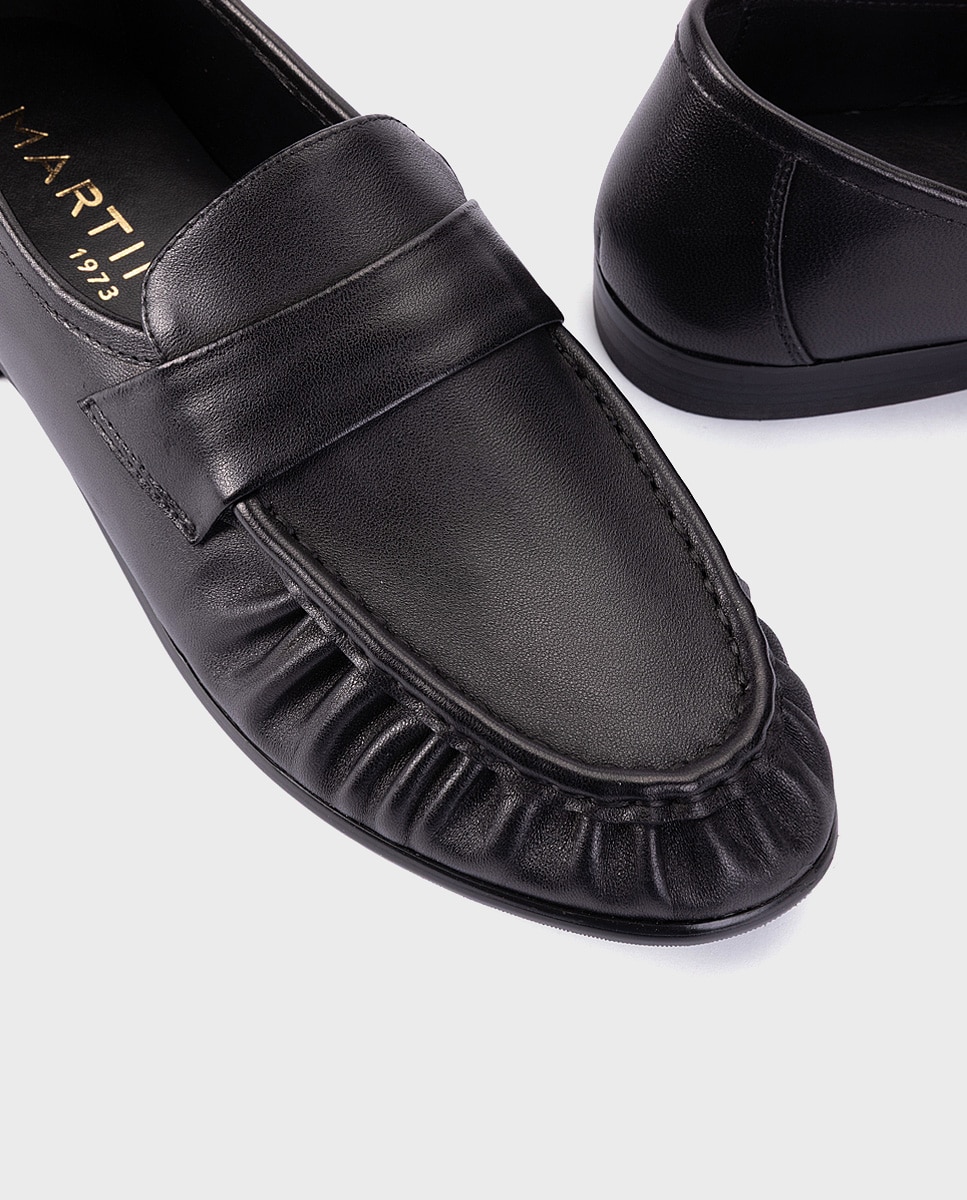 Mocasines de mujer de piel con plantilla acolchada en color - Martinelli - Negro Negro-4