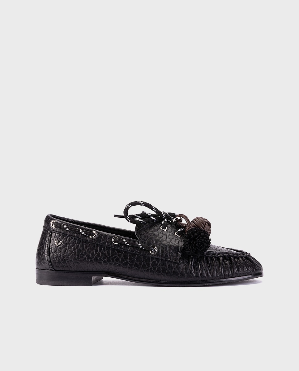 Imagen 0 de Mocasín con cordones para mujer Negro