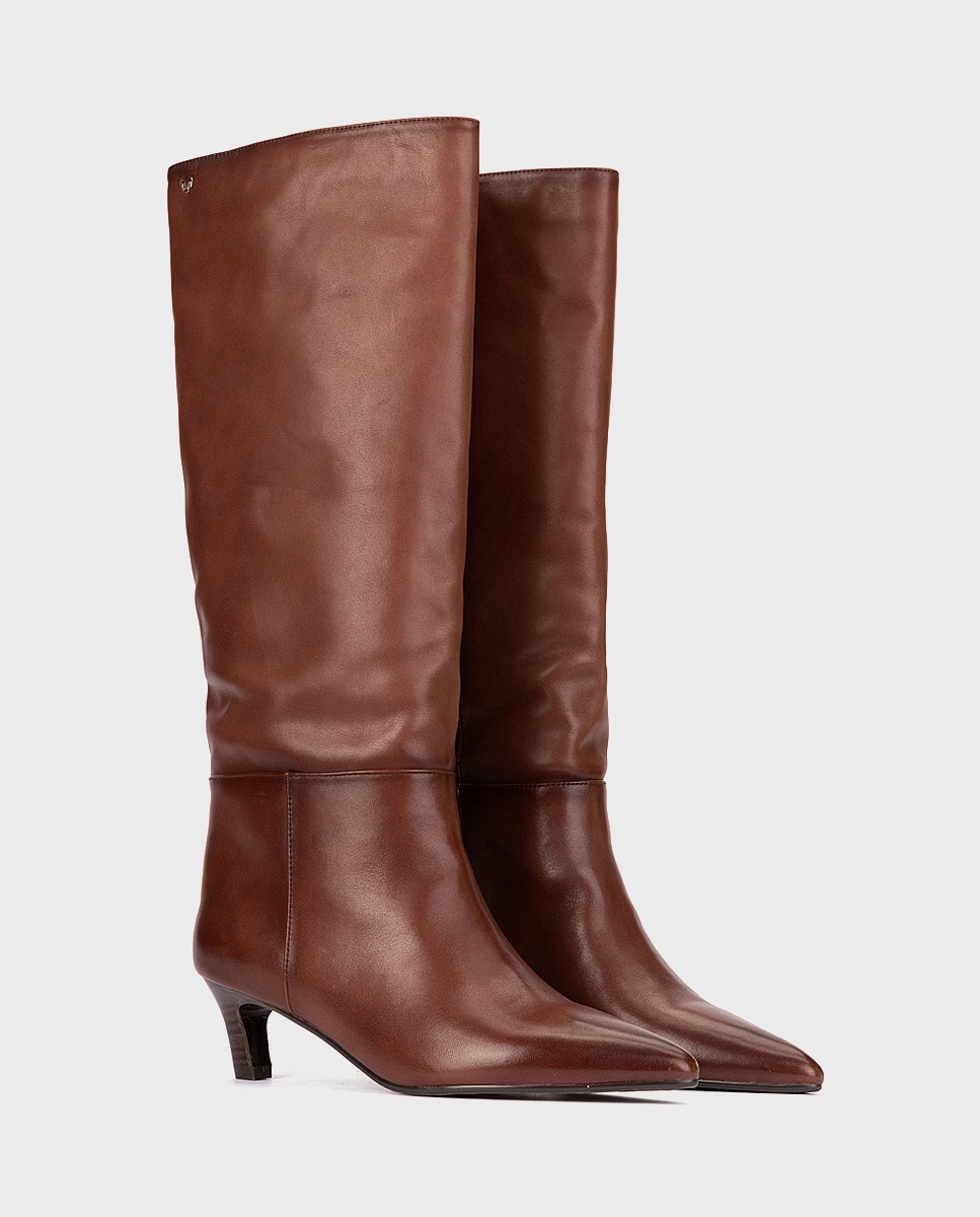 Botas de mujer de piel en color - Martinelli - Marrón oscuro Marrón oscuro-2