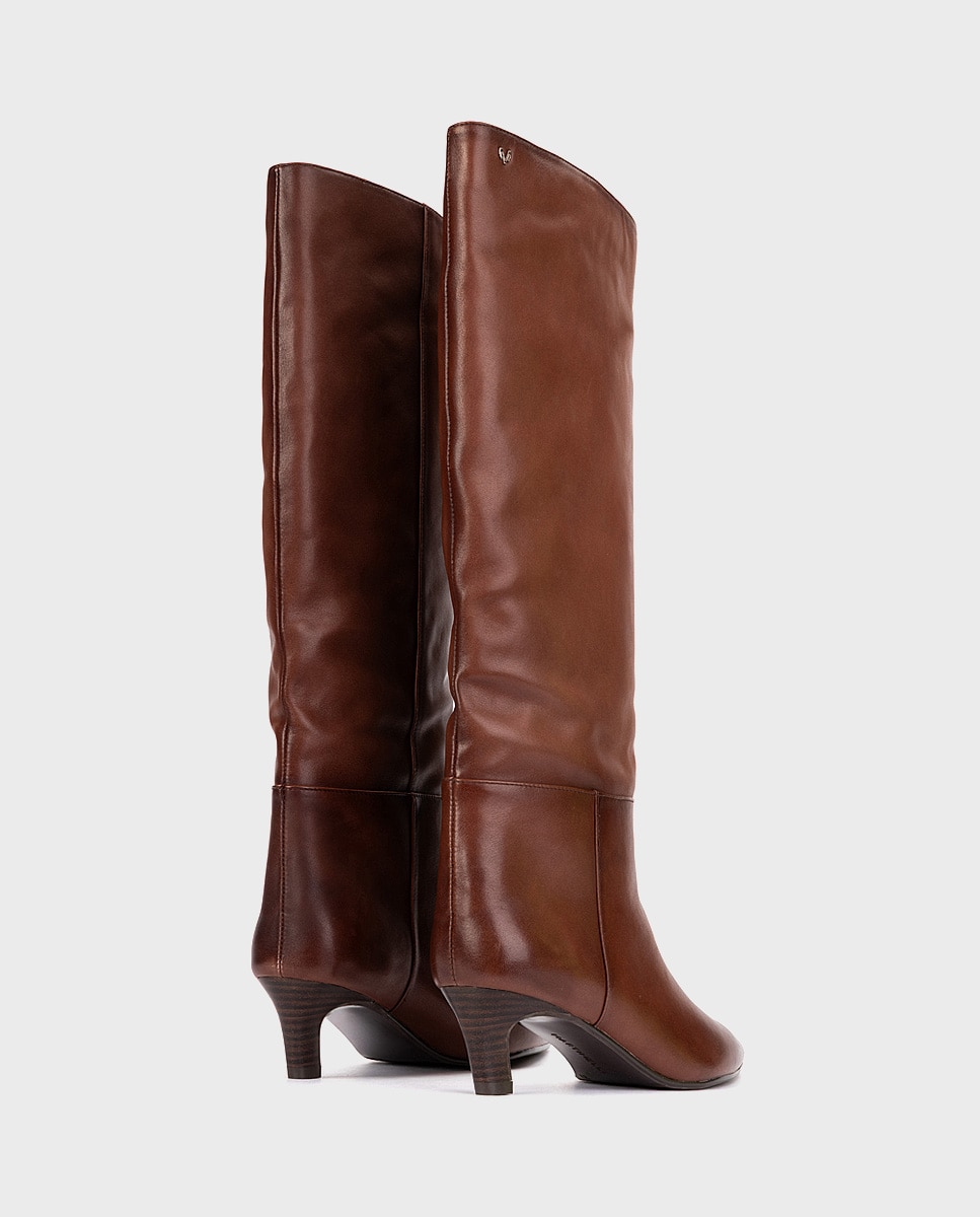 Botas de mujer de piel en color - Martinelli - Marrón oscuro Marrón oscuro-3