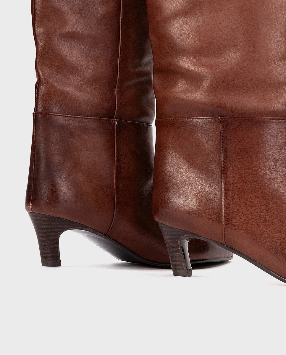 Botas de mujer de piel en color - Martinelli - Marrón oscuro Marrón oscuro-4