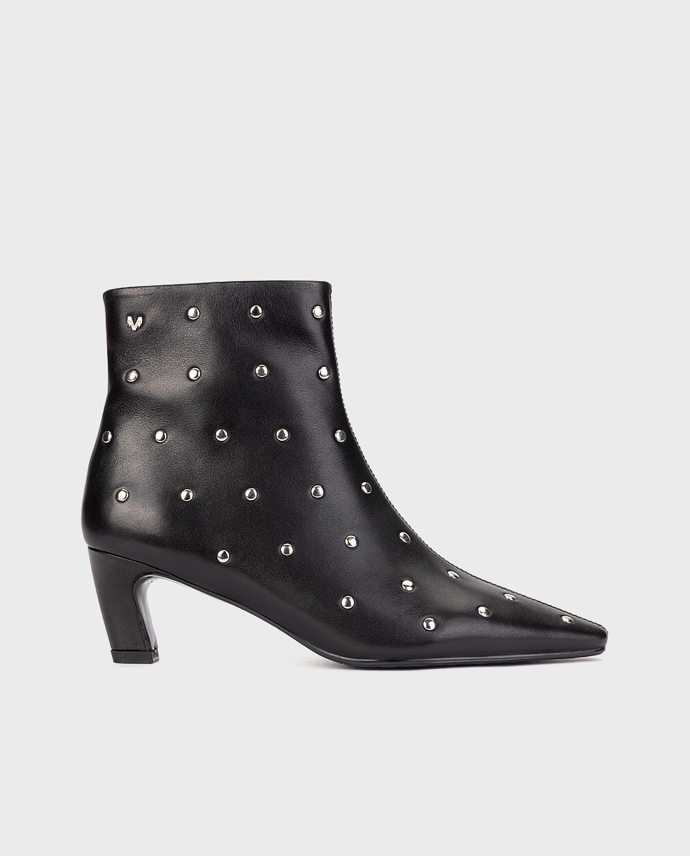 Botines de pielcon tachas para mujer - Martinelli - Negro Negro-1