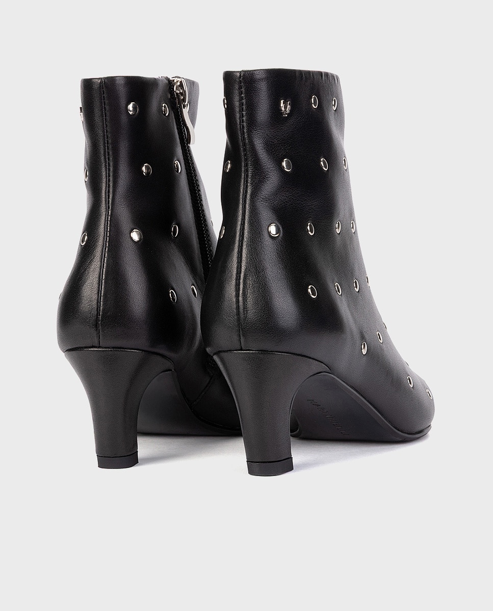 Botines de pielcon tachas para mujer - Martinelli - Negro Negro-2