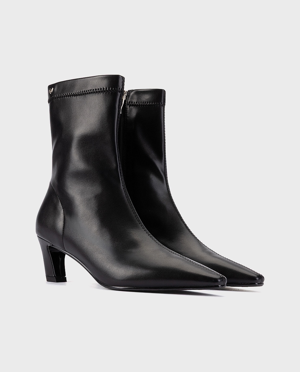 Imagen 3 de Botines de tacón de mujer de piel con plantilla acolchada - Martinelli - Negro Negro